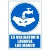 SEÑAL "OBLIGATORIO LAVARSE LAS MANOS" 210 X 297MM PVC AZUL ARCHIVO 2000 6173-13 AZ