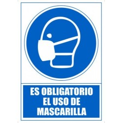 SEÑAL "OBLIGATORIO EL USO DE MASCARILLAS " 210 X 297MM PVC AZUL ARCHIVO 2000 6173-11 AZ