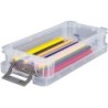 CAJA DE ALMACENAJE APILABLE CON TAPA CAPACIDAD 0,75 LITROS 100X220X45 MM CRISTAL TRANSPARENTE ARCHIVO 2000 WFS20F007 CS TP
