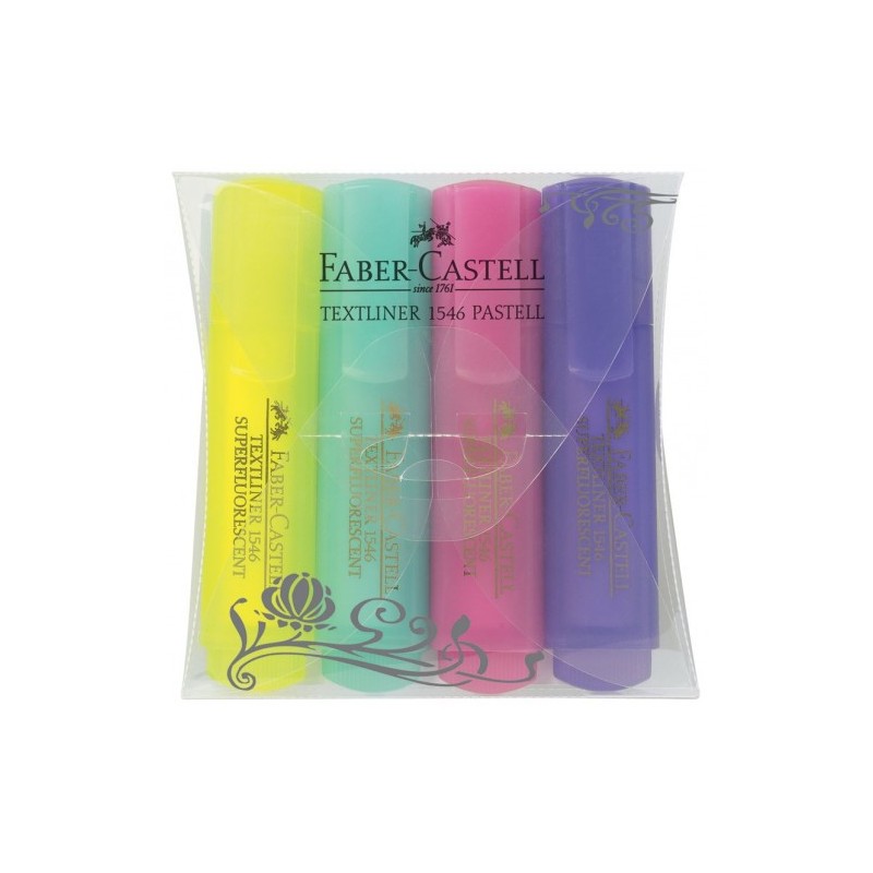 ESTUCHE 4 MARCADORES FLUOR TEXTLINER SURTIDO PASTEL FABER CASTELL 154610