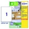 CAJA 100 ETIQUETAS BLANCAS RECICLADAS - QUICKPEEL - IMPRESORAS LÁSER 99,1X67,7MM - 1 ETIQUETA POR HOJA AVERY LR7167-100