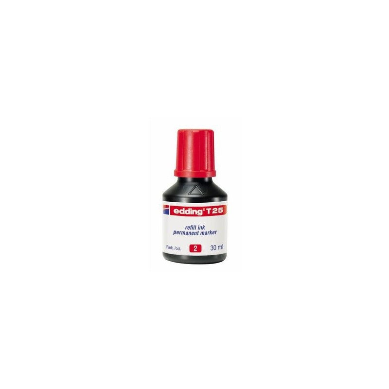 FRASCO TINTA PARA RELLENAR 25ML ROJA EDDING T25-002