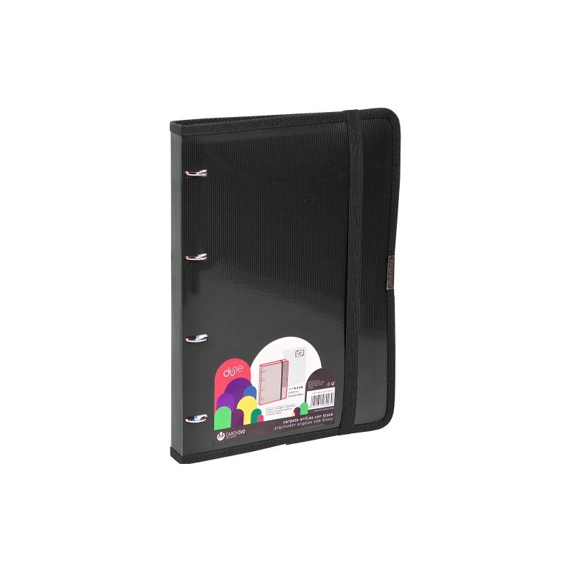 CARPETA ANILLAS CARPETAEBLOCK POLIPROPILENO DUNE A4 120H GOMA NEGRO CARCHIVO 12377406