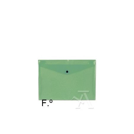 SOBRE POLIPROPILENO FOLIO SOLAPA C/BROCHE PLASTICO VERDE CARCHIVO 342K15