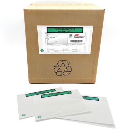 CAJA 1000 SOBRES ADHESIVOS PACK LIST 100% PAPEL 240X130 MM IMPRESO DOCUMENTOS PACKING LIST S2756 F-P