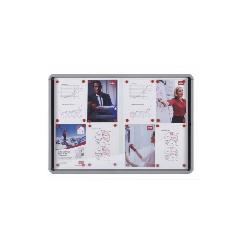 VITRINA NOBO PUERTA CORREDERA INTERIOR FONDO METAL 8 X A4 HOJAS NOBO 1902569