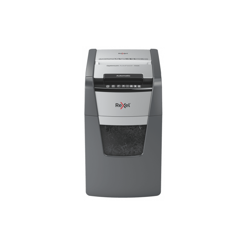 Rexel Optimum AutoFeed+ 150X A triturador de papel Corte cruzado 55 dB 22 cm Negro, Gris