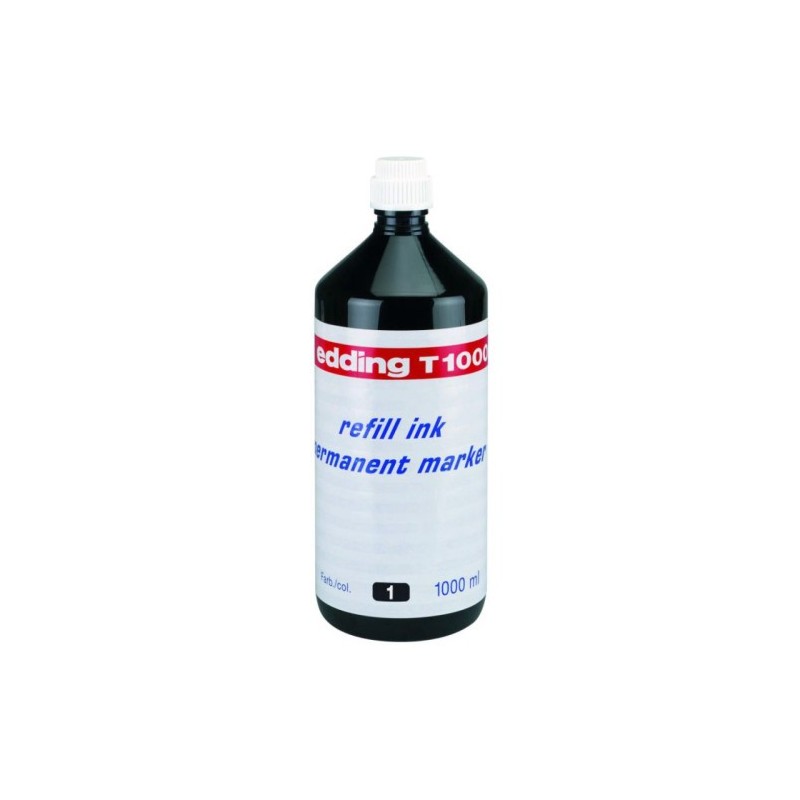 FRASCO TINTA T 1000 PARA RELLENAR 1000ML NEGRO EDDING T1000-01
