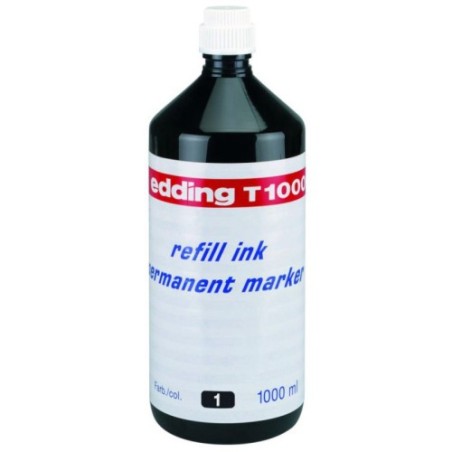 FRASCO TINTA T 1000 PARA RELLENAR 1000ML NEGRO EDDING T1000-01