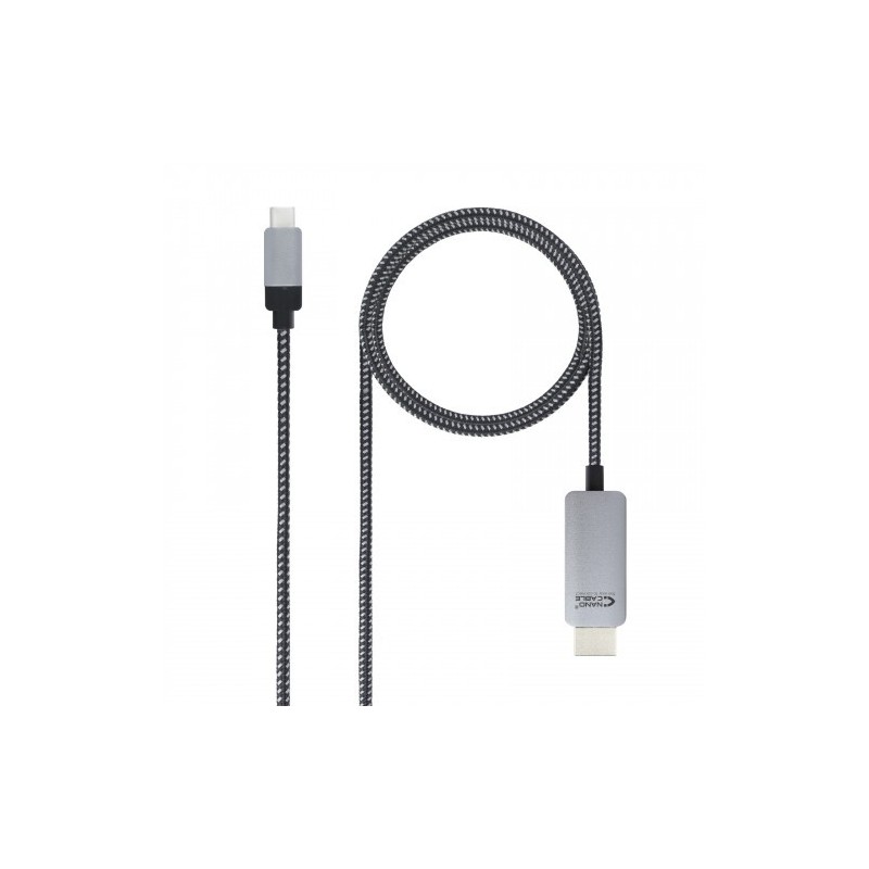 Nanocable 10.15.5103 adaptador de cable de vídeo 3 m USB Tipo C HDMI Aluminio, Negro