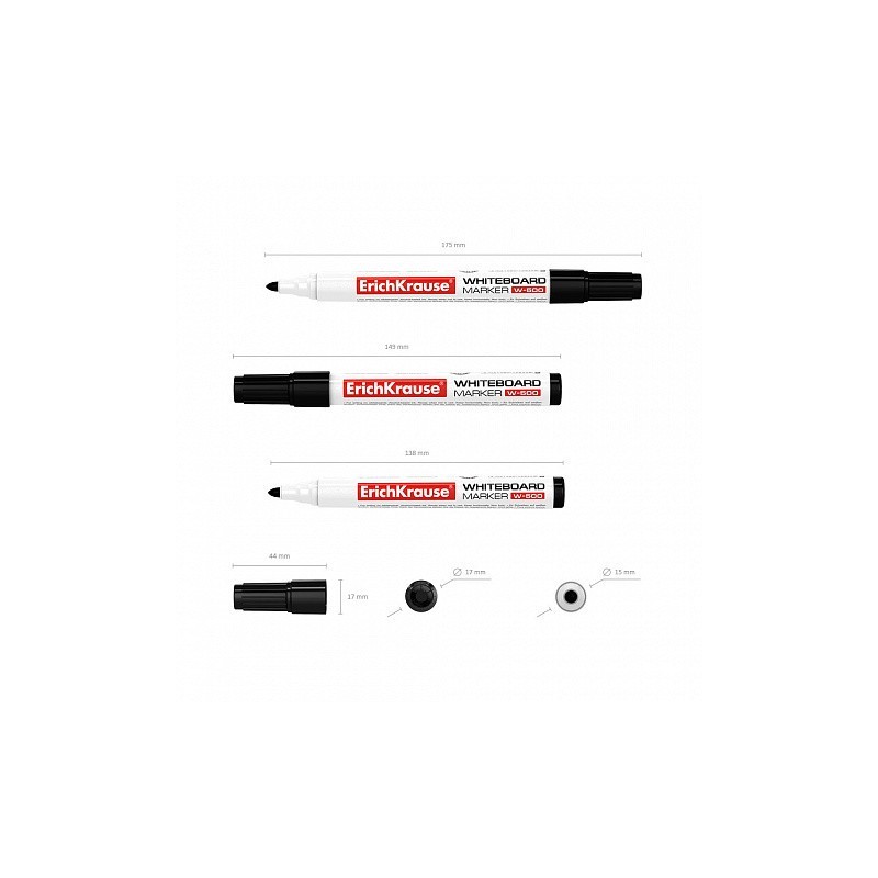 MARCADOR PIZARRA BLANCA W-500, COLOR: NEGRO ERICH KRAUSE 12845