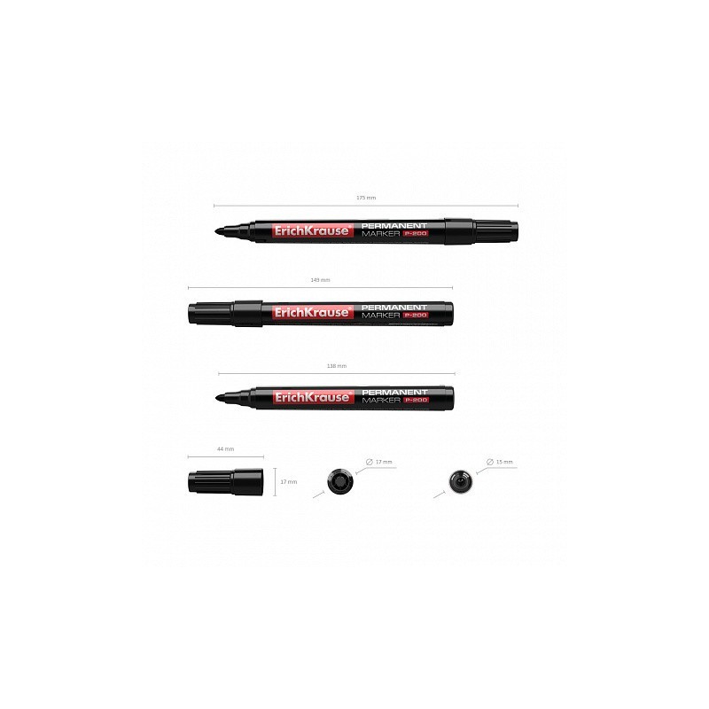 MARCADOR PERMANENTE P-200, COLOR: NEGRO ERICH KRAUSE 4777