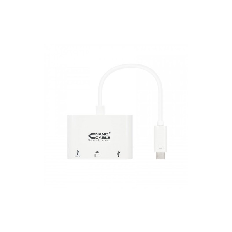 Nanocable CONVERSOR USB-C A HDMI / USB / USB-C, 3 EN 1, 15 CM