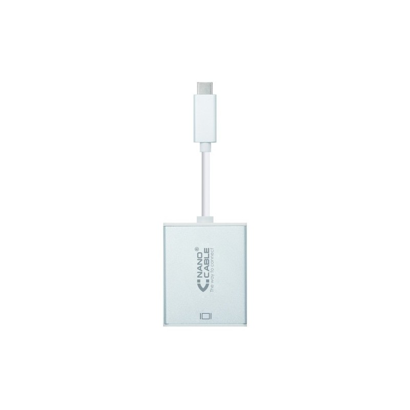 Nanocable CONVERSOR USB-C A DISPLAYPORT, ALUMINIO, 15 CM
