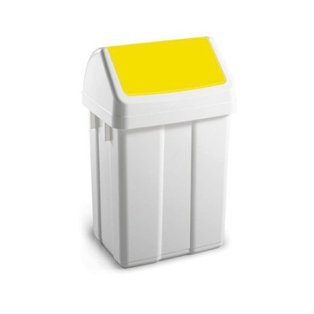 Dahi 5063 papelera 50 L Rectangular Blanco, Amarillo