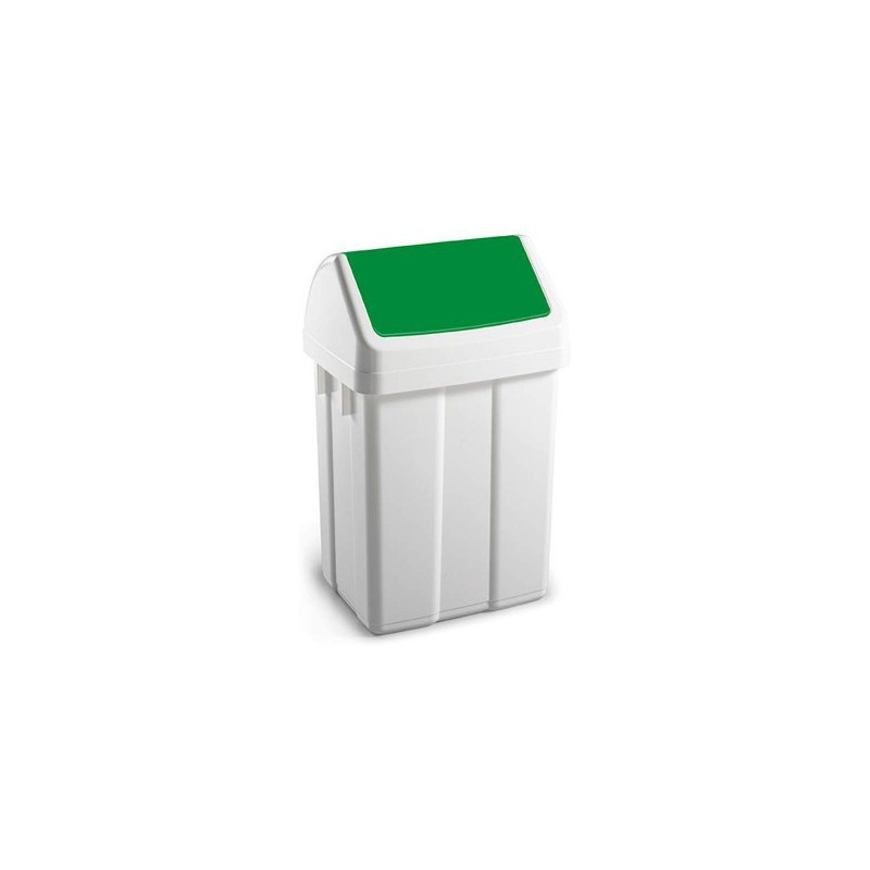Dahi 5062 papelera 55 L Rectangular Verde, Blanco
