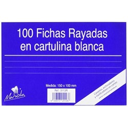 100 FICHAS DE CARTULINA RAYADA  (150X100 MM) N.º 3 MARIOLA 3113R