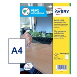 Avery AM001A4 etiqueta autoadhesiva Rectángulo Desmontable Transparente 10 pieza(s)