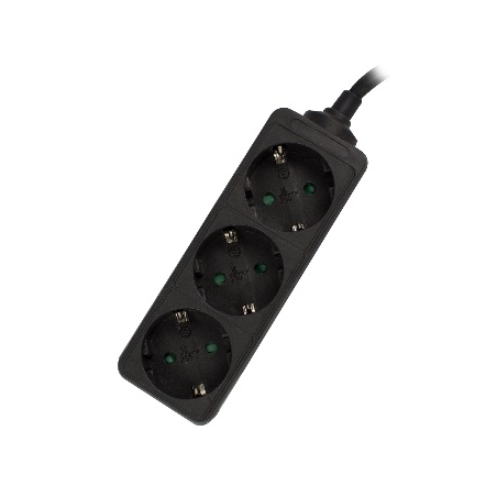 Ewent EW3959 base múltiple 1,5 m 3 salidas AC Interior Negro