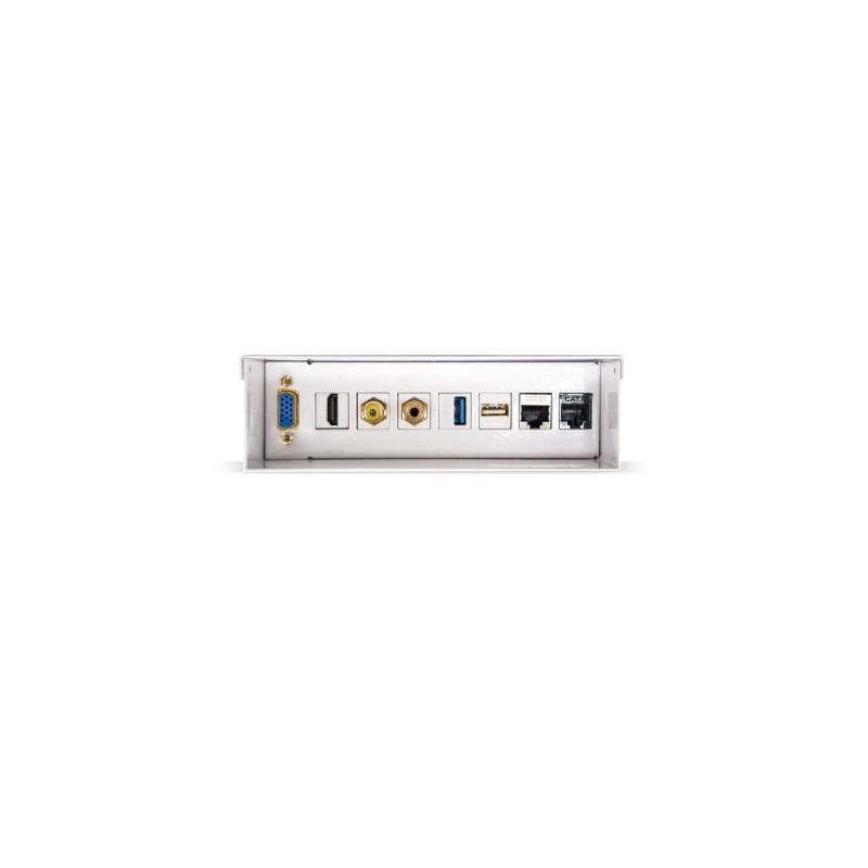 Nanocable Caja de conexiones multimedia de pared VGA+HDMI+JACK3.5+RCA+2xUSB+2xRJ45, Blanco