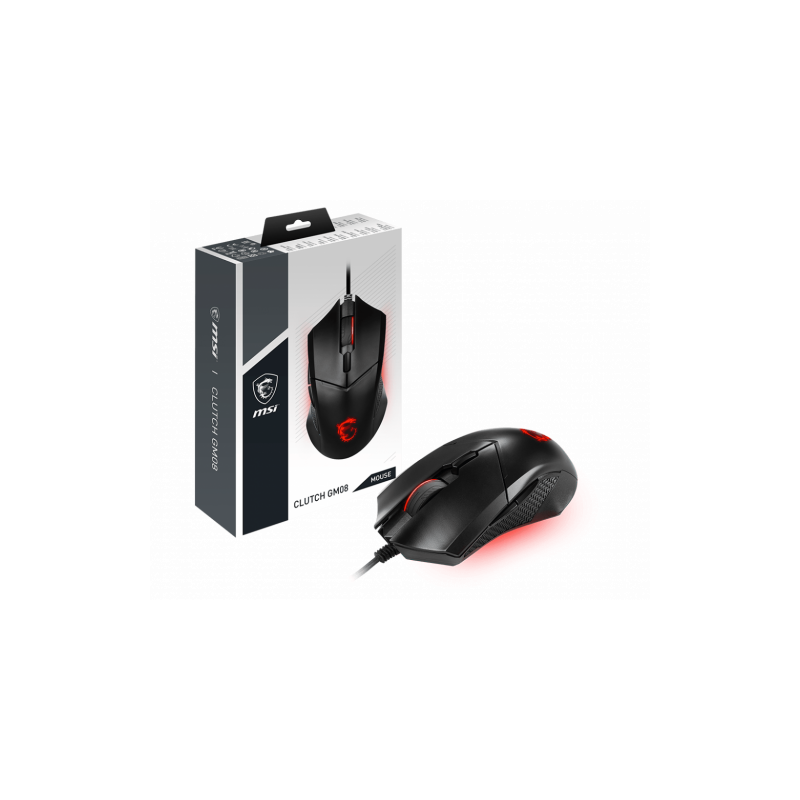 MSI Clutch GM08 ratón Ambidextro USB tipo A Óptico 4200 DPI