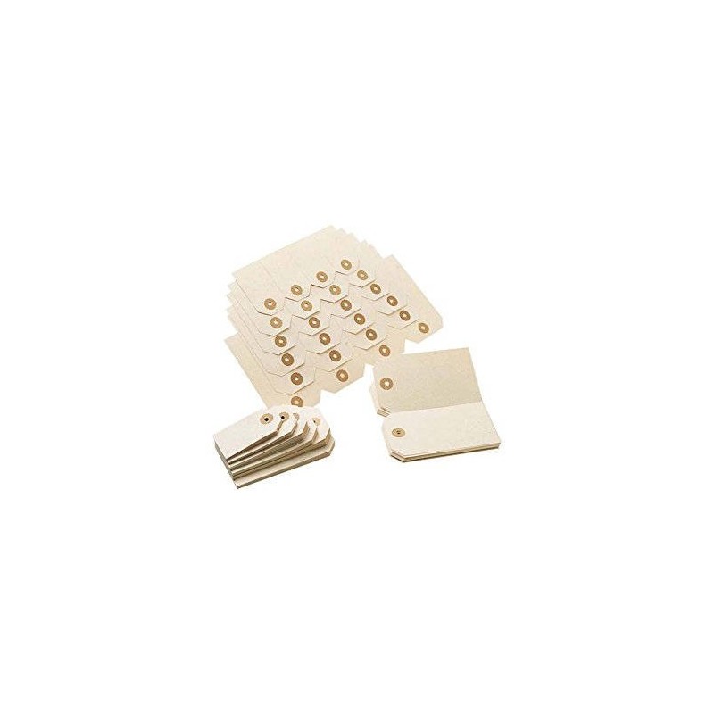 CAJA 1000 ETIQUETAS SUELTAS CON ARANDELA 58X105 MM. SIN CUERDA PARDO 001151