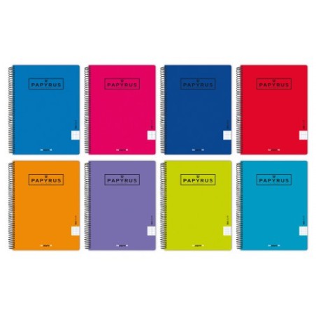 CUADERNO TAPA POLIPROPILENO EXTRADURA UNICOLOR1 A4+ 80 HOJAS 90GR. 5X5 COLORES SURTIDOS PAPYRUS 88462093