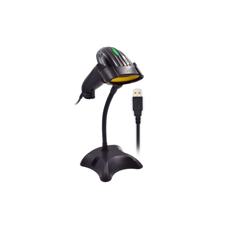 Ewent EW3410 lector de código de barras Lector de códigos de barras portátil 2D LED Negro