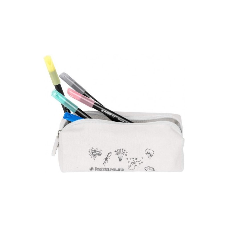 BOLSA DE TELA CON 12 ROTULADORES 1200 + 2 ROTULADORES PASTEL S/C EDING E1200-14-BTS