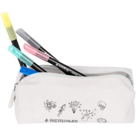 BOLSA DE TELA CON 12 ROTULADORES 1200 + 2 ROTULADORES PASTEL S/C EDING E1200-14-BTS