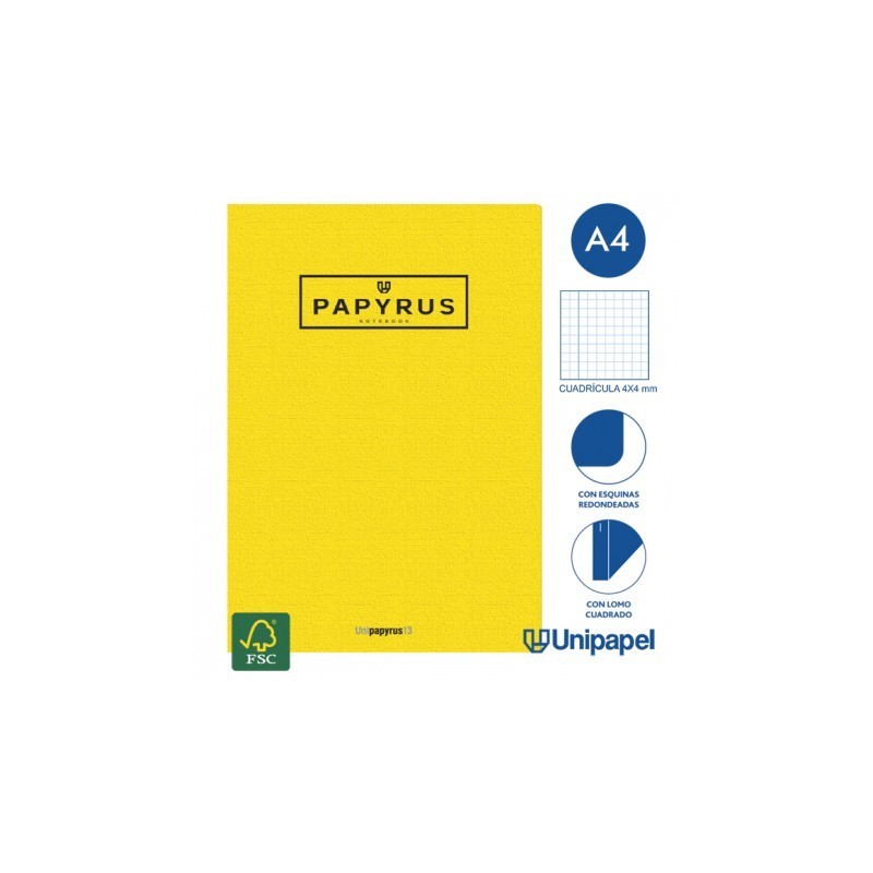 LIBRETA GRAPADA GOFRADA A4 48 HOJAS 90GR. 4X4 COLORES SURTIDOS PAPYRUS 88420599