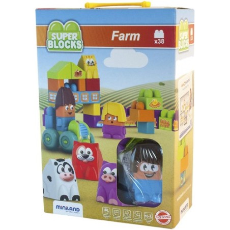 JUEGO SUPER BLOCKS FARM 27 PIEZAS MINILAND 32339