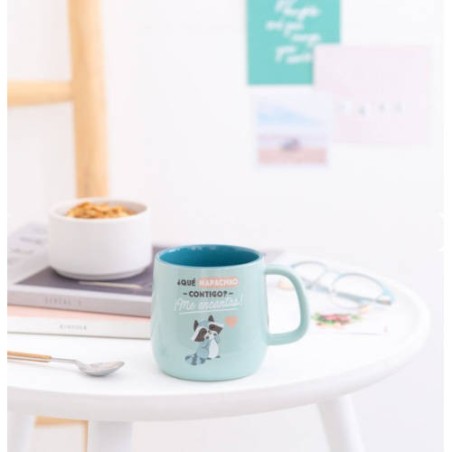 TAZA CERAMICA. QUE MAPACHAO CONTIGO? ME ENCANTAS MR.WONDERFUL WOA09822ES