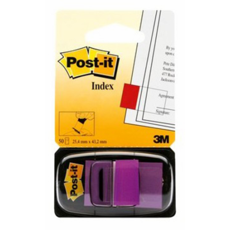 PACK 12 DISPENSADORES DE 50 UNIDADES INDEX LILA (25.4X43.1) POST-IT 3M6808