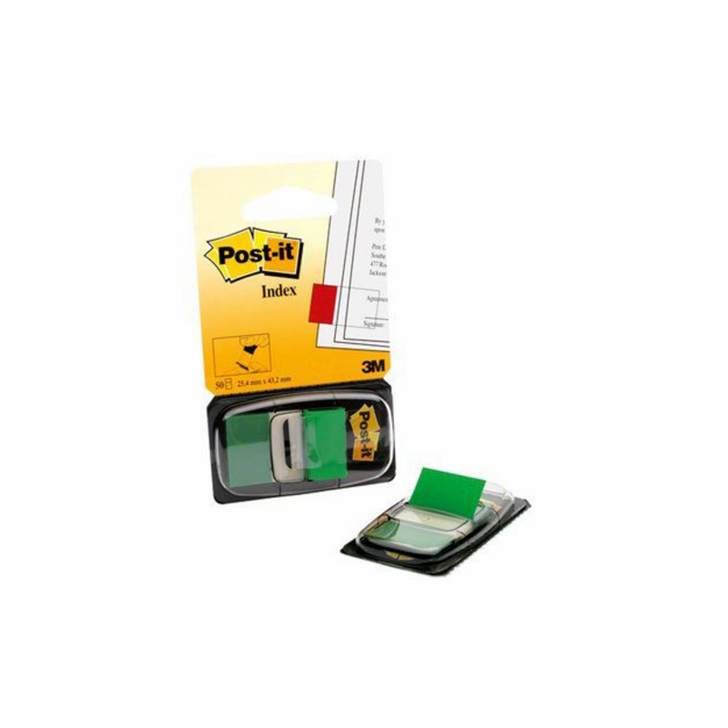 PACK 12 DISPENSADORES DE 50 UNIDADES INDEX VERDE (25.4X43.1) POST-IT 3M6803