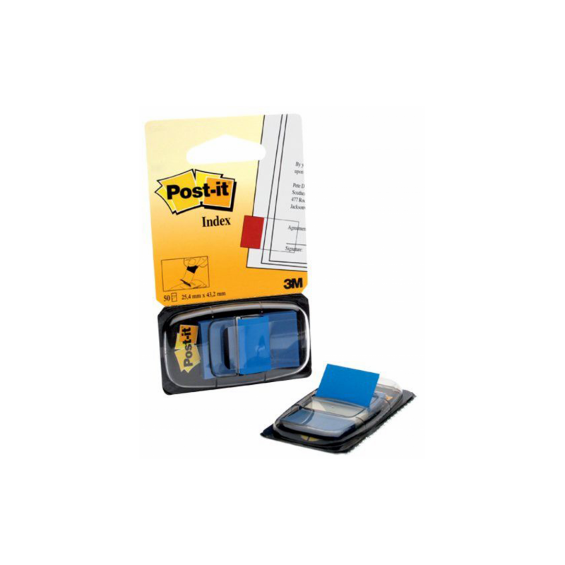 PACK 12 DISPENSADORES DE 50 UNIDADES INDEX AZUL (25.4X43.1) POST-IT 3M6802