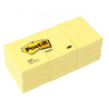 PACK 12 BLOC DE NOTAS ADHESIVAS AMARILLAS 100 HOJAS (38X51) POST-IT 3M653