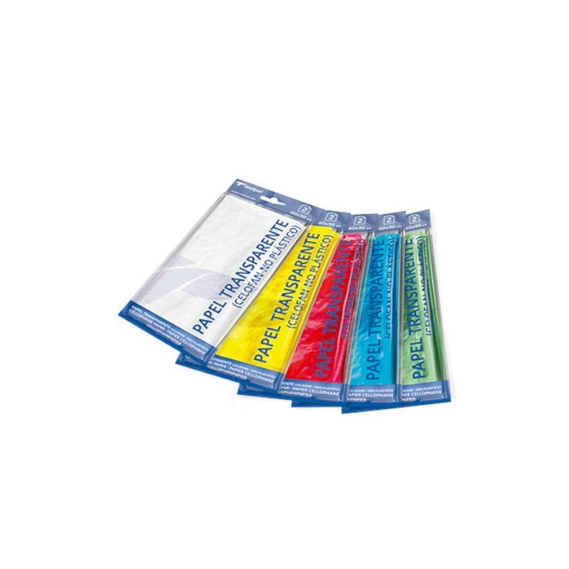 BLISTER 2 HOJAS PAPEL CELOFÁN 60X90 CM 30 GR. AMARILLO SADIPAL 06231