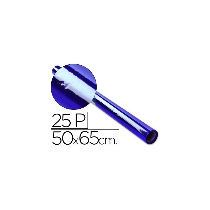 ROLLO PAPEL CELOFÁN SEMIPERFORADO HOJA 50X65 CM 30 GR. AZUL SADIPAL 12502