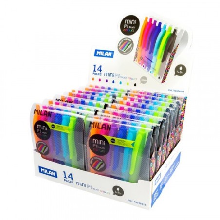 CAJA EXPOSITORA 14 ESTUCHES CON 7 BOLÍGRAFOS MINI P1 TOUCH COLOURS MILAN 176556914