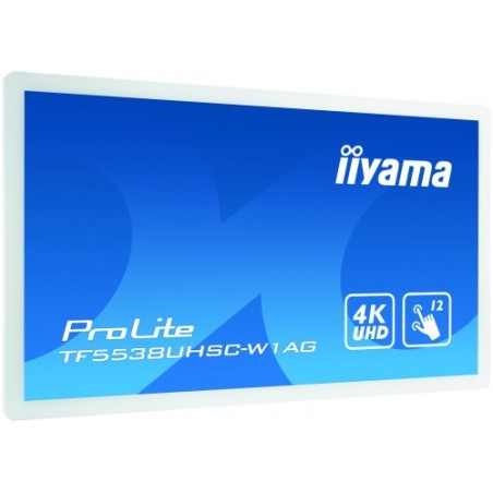 iiyama ProLite TF5538UHSC-W2AG monitor pantalla táctil 139,7 cm (55") 3840 x 2160 Pixeles Multi-touch Multi-usuario Blanco