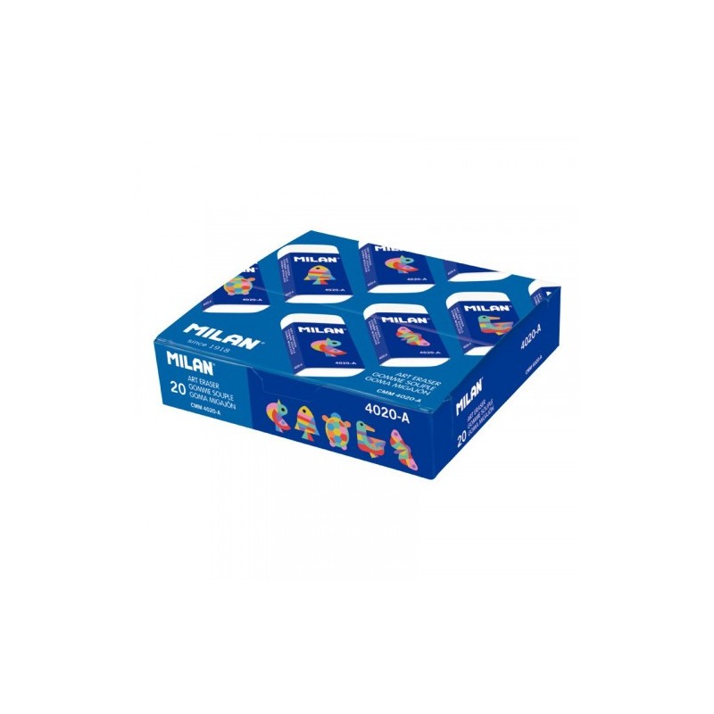 CAJA 20 GOMAS DE MIGA DE PAN CON FUNDA DE CARTÓN Y ENVUELTAS MILAN CMM4020