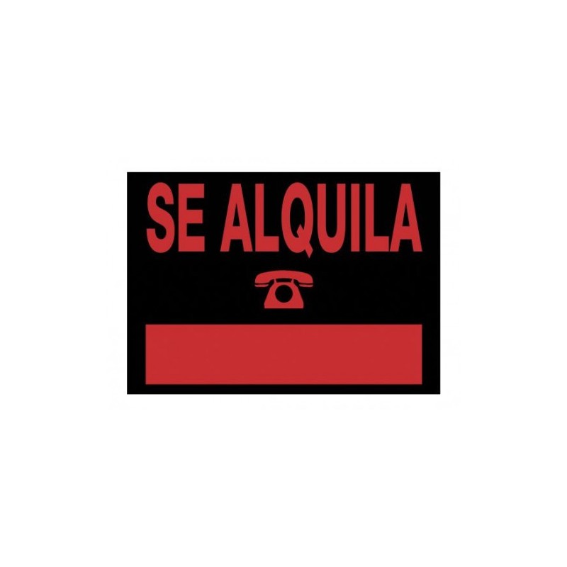 CARTEL "SE ALQUILA" 500X350 MM PVC NEGRO ARCHIVO 2000 6166 NE