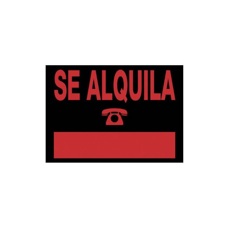 CARTEL "SE ALQUILA" 500X230 MM PVC NEGRO ARCHIVO 2000 6163 NE