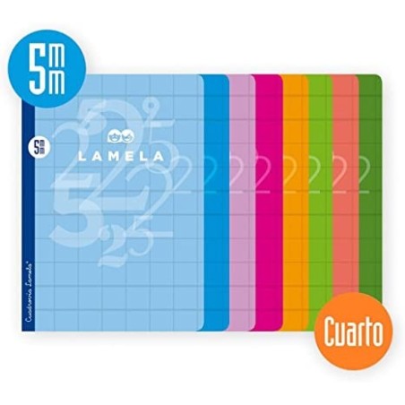 LIBRETA CUARTO 50 HOJAS RAYADO 5 MM-COLORES SURTIDOS LAMELA 06C005