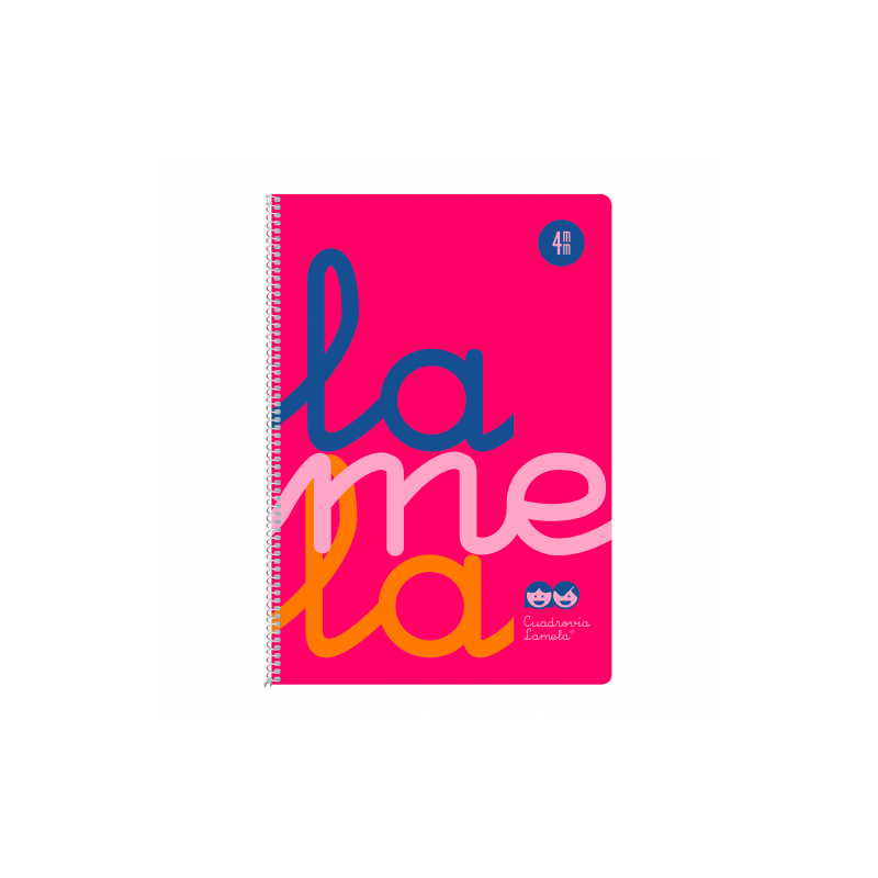 CUADERNO FOLIO PLASTIC RAYADO 4 MM 80 HOJAS 90 GRS ROSA LAMELA 7FTP004R