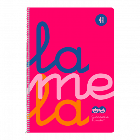 CUADERNO FOLIO PLASTIC RAYADO 4 MM 80 HOJAS 90 GRS ROSA LAMELA 7FTP004R