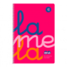 CUADERNO FOLIO PLASTIC RAYADO 4 MM 80 HOJAS 90 GRS ROSA LAMELA 7FTP004R
