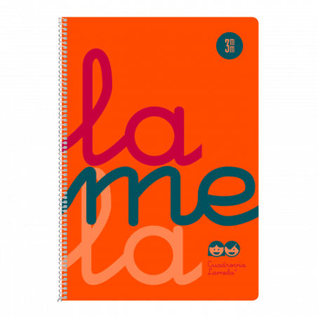 CUADERNO FOLIO PLASTIC RAYADO 3 MM 80 HOJAS 90 GRS NARANJA LAMELA 7FTP003N
