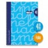 CUADERNO FOLIO FORRADO RAYADO 4 MM AZUL LAMELA 7FTE004A